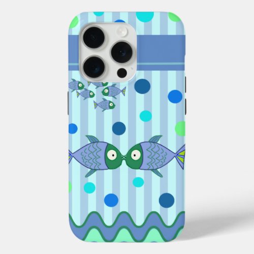 Patterns  Cute Kissing Fish iPhone 15 Pro Case