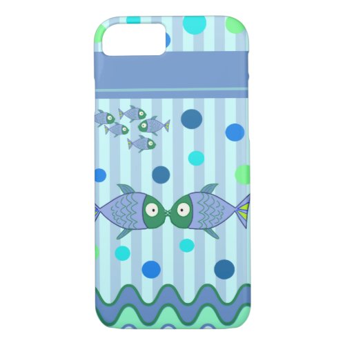 Patterns  Cute Kissing Fish iPhone 87 Case