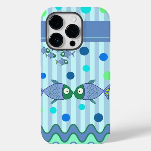 Patterns  Cute Kissing Fish Case_Mate iPhone 14 Pro Case