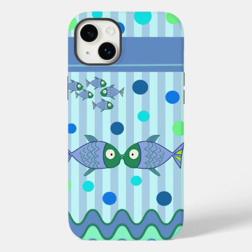 Patterns  Cute Kissing Fish Case_Mate iPhone 14 Plus Case