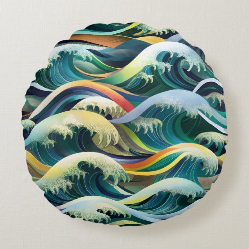 Patterns Inspired by the Sea Round Pillow