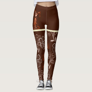 Patterns Japanese Chat & Chrysanthemum Leggings