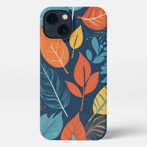 Patterns leaves iPhone 13 Slim Fit Case Glossy iPhone 13 Case