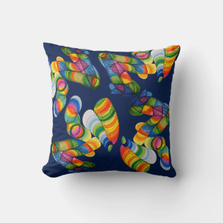 Patterns of colorful spirals throw pillow
