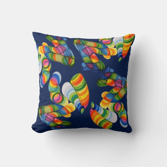 Patterns of colorful spirals throw pillow (Front)