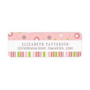 Patterns of Fun in Pink Return Address Label