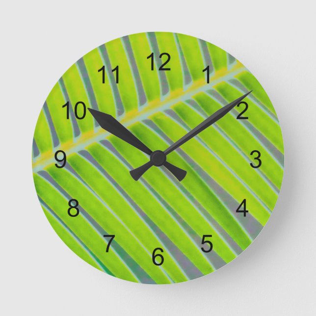 Patterns of Palms Round Clock (Front)