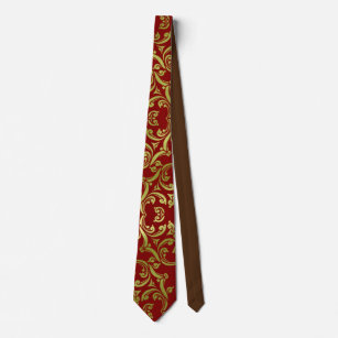 (Patterns)-Red and Gold - No. 02 Neck Tie