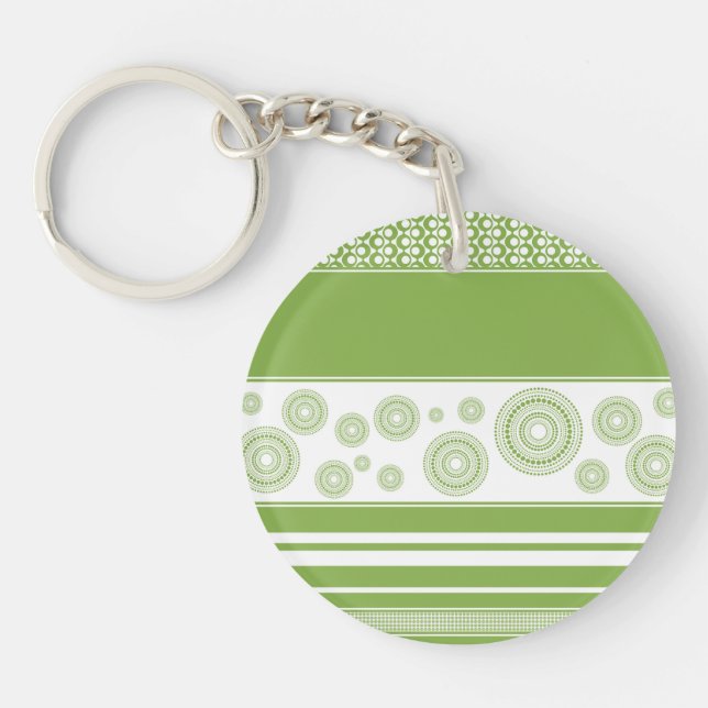 Patterns, Stripes & Circles: 2017 Pantone Greenery Keychain (Front)