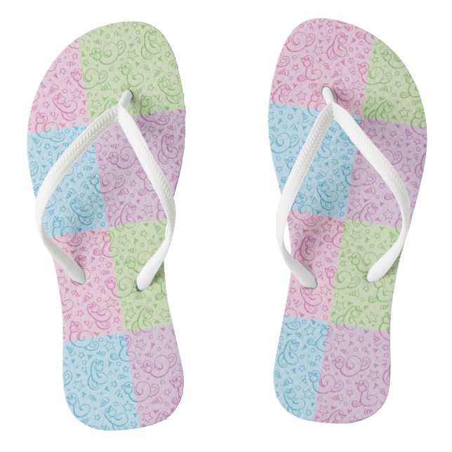 patterns with snakes flip flops (Footbed)