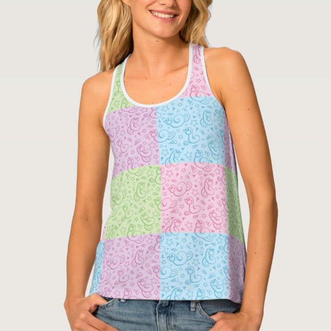 patterns with snakes tank top (Front)