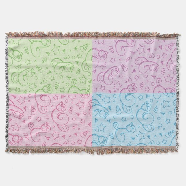 patterns with snakes throw blanket (Front)
