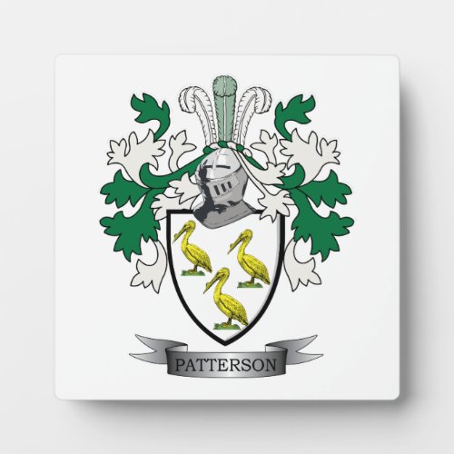 Patterson Family Crest Coat of Arms Plaque