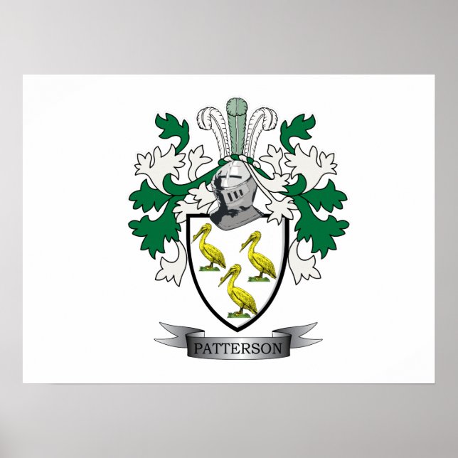 Patterson Family Crest Coat of Arms Poster (Front)