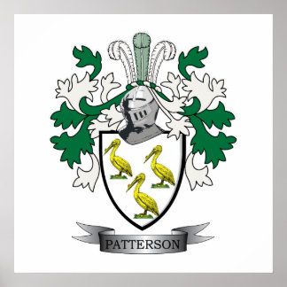 Patterson Family Crest Coat of Arms Poster