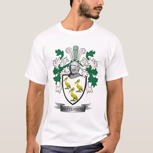 Patterson Family Crest Coat of Arms T-Shirt (Front)