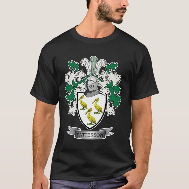 Patterson Family Crest Coat of Arms T-Shirt (Front)