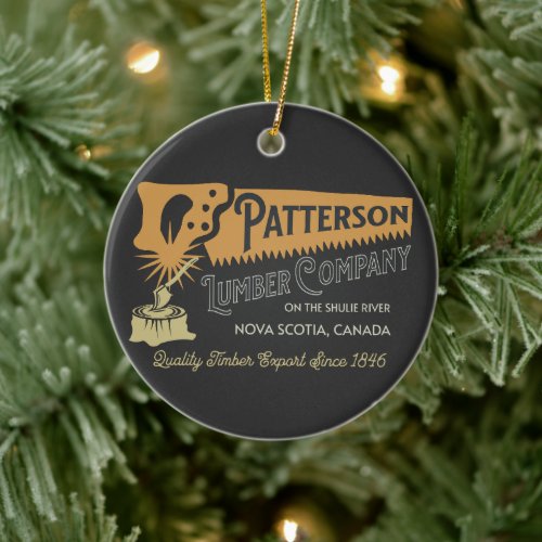 Patterson Lumber Company Nova Scotia Shulie River Ceramic Ornament