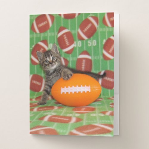 Patton Plays Football_ Cat  Kitten Pocket Folders