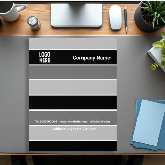 Patttern of black and grey stripes and logo envelope mailers