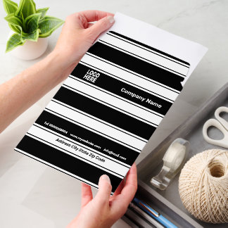 Patttern of black and white stripes and logo envelope mailers