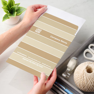 Patttern of three-tone beige stripes and logo envelope mailers