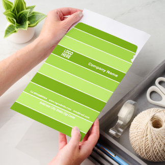 Patttern of three-tone green stripes and logo envelope mailers