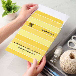 Patttern of three tone yellow stripes and logo envelope mailers