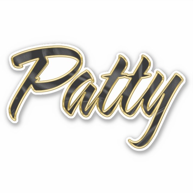 Patty black gold Lettering Decal Sticker (Front)