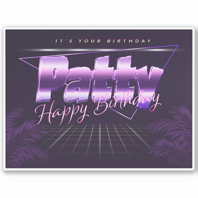 Patty Name First name lila retro Sticker Birthday (Front)