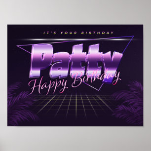 Patty Name First Name purple retro Poster Birthday