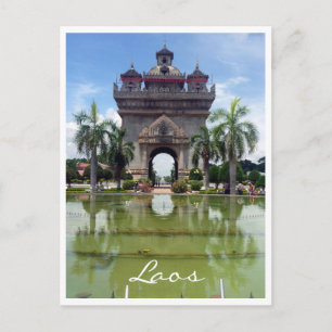 patuxai gate vientiane postcard