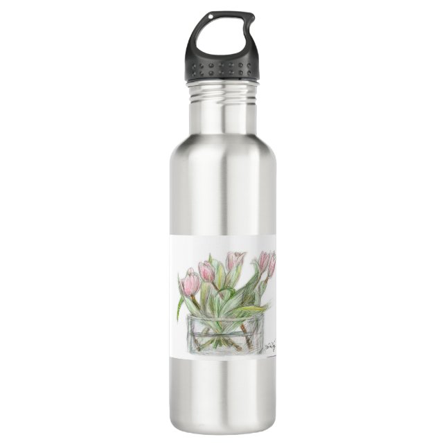 PAU58 Flower 1.tif Stainless Steel Water Bottle (Front)