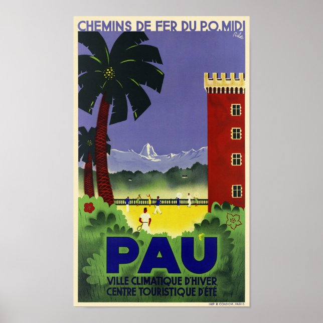 Pau France Vintage Poster 1935 (Front)