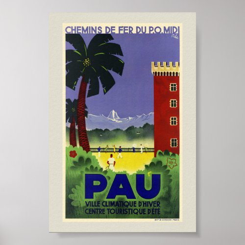 Pau France Vintage Poster 1935