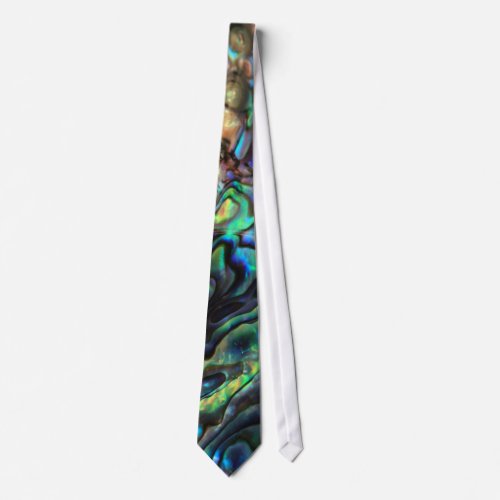 Paua abalone blue and green shell tie