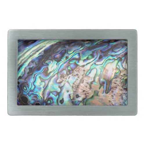 Paua abalone blue and green shellfish detail belt buckle