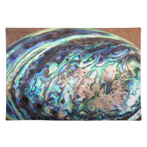 Paua abalone blue and green shellfish detail placemat