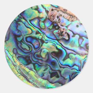 Paua abalone shell detail classic round sticker