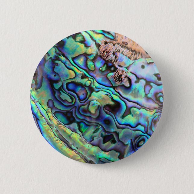 Paua abalone shell detail pinback button (Front)
