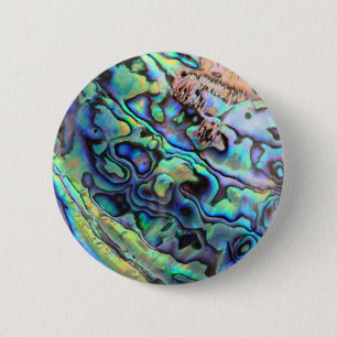 Paua abalone shell detail pinback button