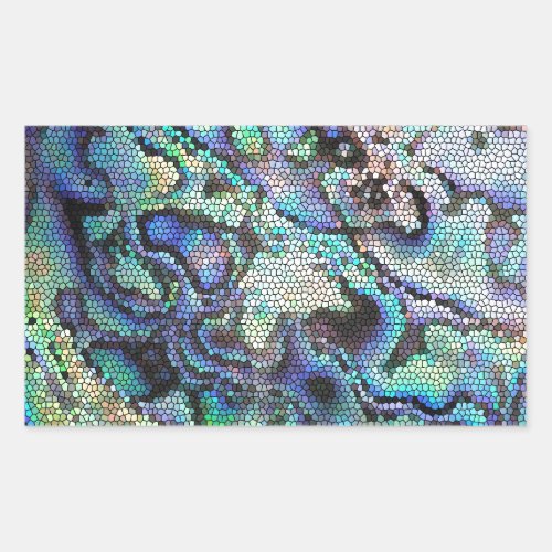 Paua abalone shell texture detail rectangular sticker