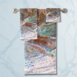 Paua Black Abalone  beautiful New Zealand Shell Bath Towel Set