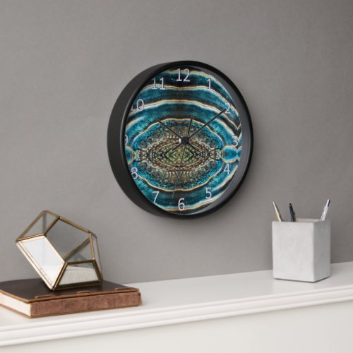 PAUA SHELL Art layers glittery and detailed Clock