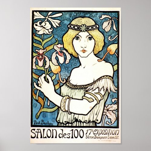 Paul Berthon Salon Des Cent Vintage Art Nouveau Poster