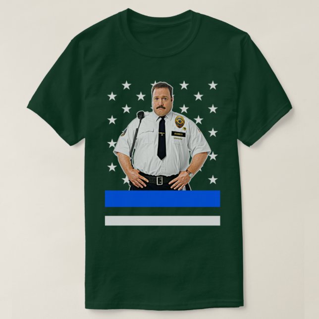 Paul Blart Mall Cop Thick Blue Line T-Shirt (Design Front)