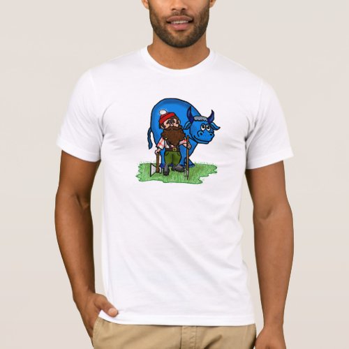 Paul Bunyan and Babe Blue Ox Cartoon T_Shirt