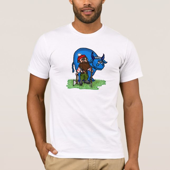 Paul Bunyan and Babe Blue Ox Cartoon T-Shirt (Front)