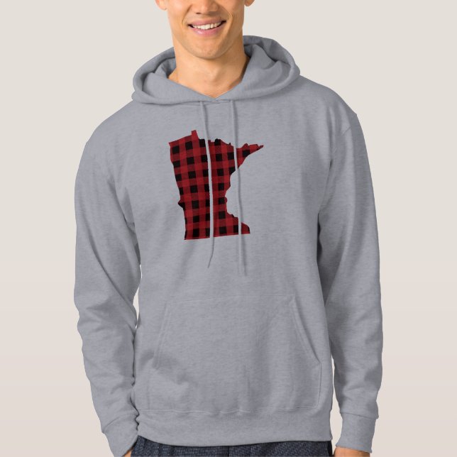 Paul Bunyan Plaid Minnesota Hooded Sweatshirt (Front)