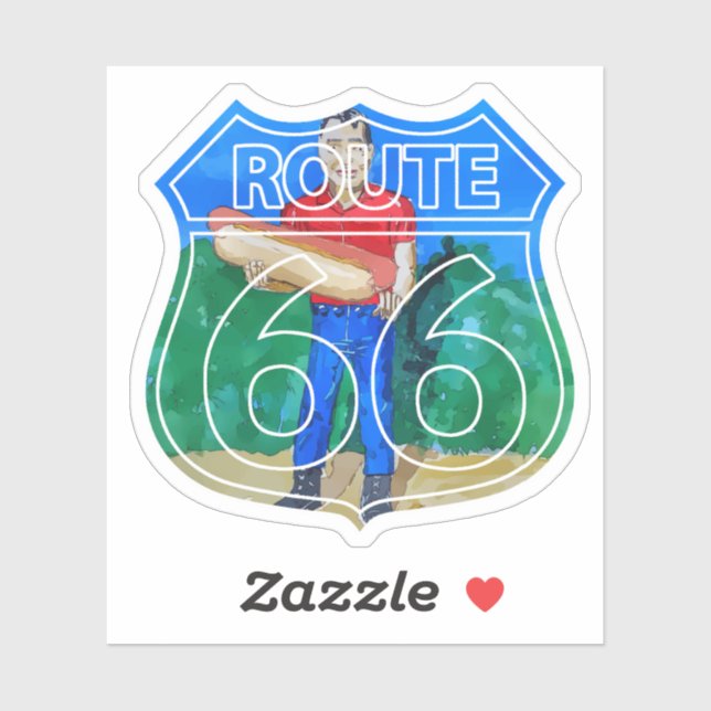Paul Bunyon Hot Dog man on route 66 Sticker (Sheet)